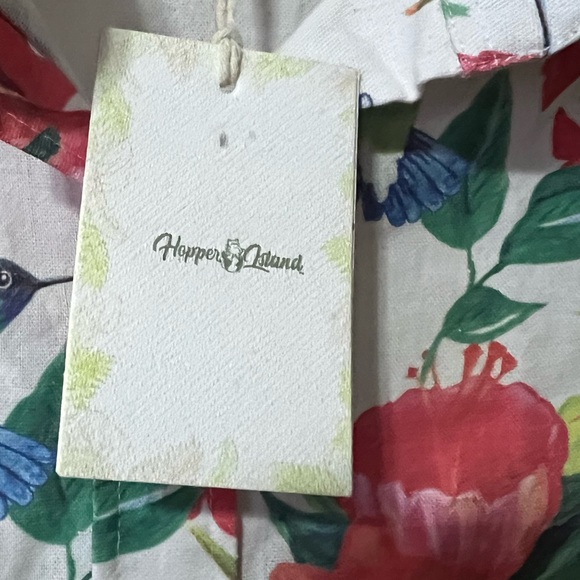 NWT Hopper Island Linen Blend Easy-Care Relaxed Long Sleeve Shirt Humming bird - Picture 6 of 10